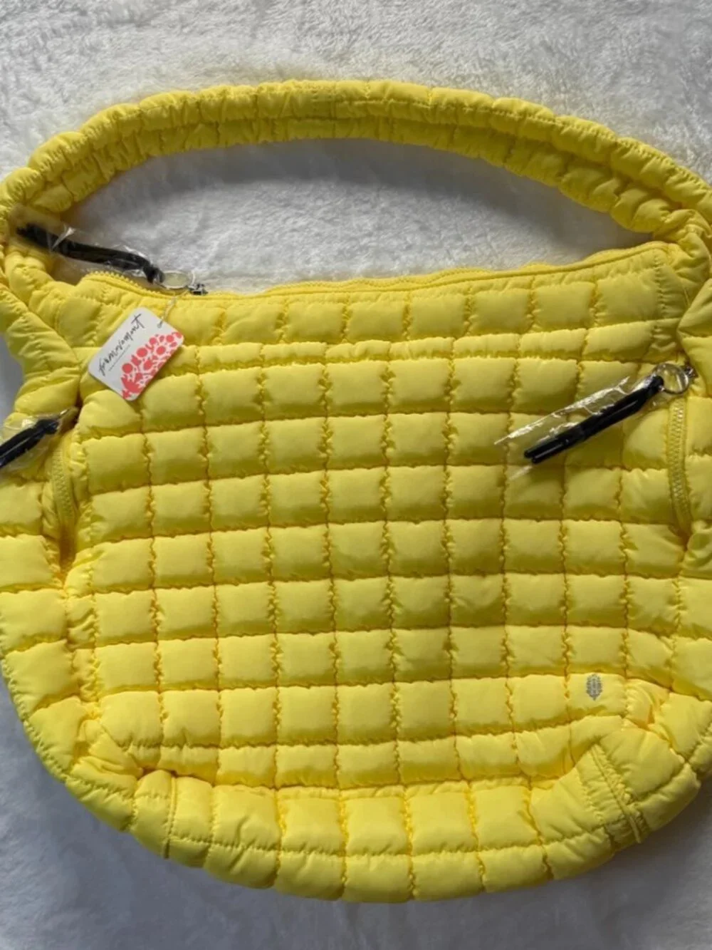 NWT Free People x FP Movement Quilted Carryall Bag Yellow One Size